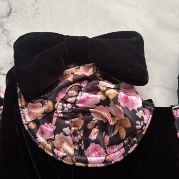 For Love & Lemons Nwt Black Velvet Off Shoulder Floral Sleeve Kate Corset Top - Picture 4 of 7
